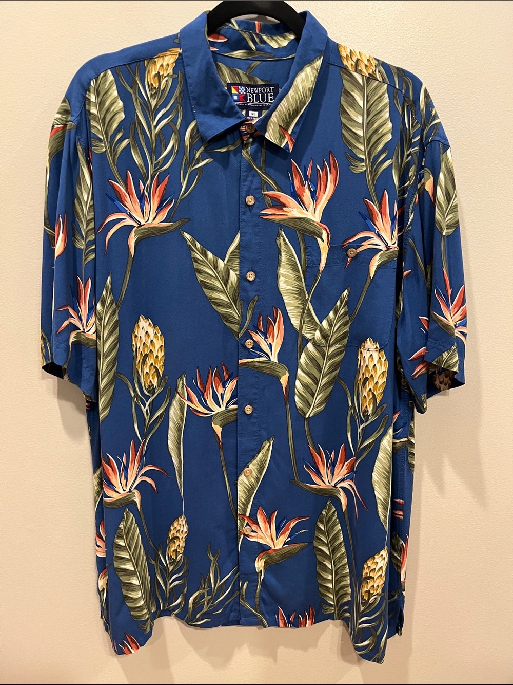 Newport Blue Hawaiian Button Down Shirt
